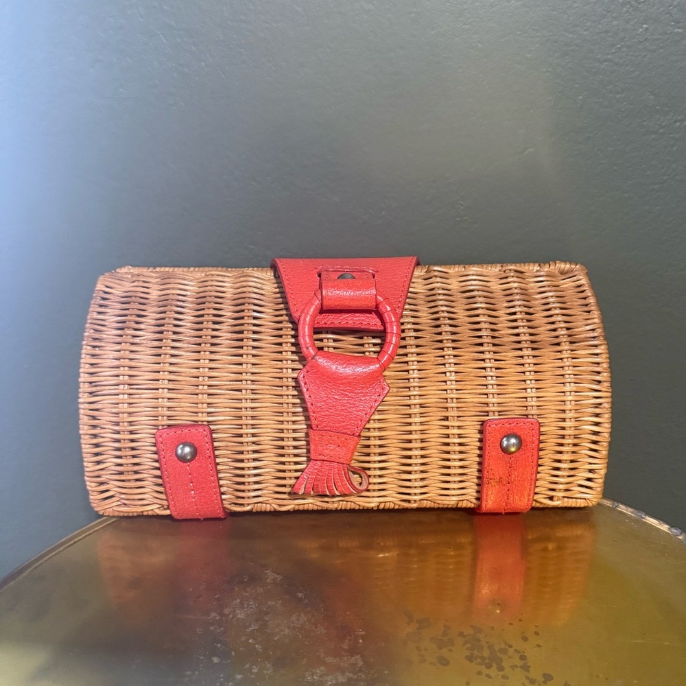 Tommy Bahama Elegant Woven Wicker Clutch